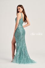 Ellie Wilde One Shoulder Sequin Prom Dress EW35096