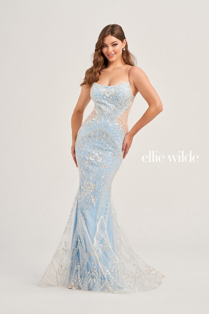 Ellie Wilde Illusion Side Prom Dress EW35097