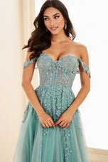 Ellie Wilde A-Line Off Shoulder Prom Dress EW35101