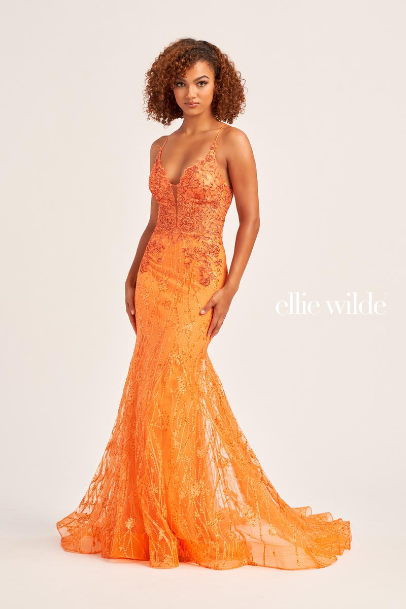 Ellie Wilde Open Back Tight Prom Dress EW35104