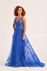Ellie Wilde A-Line Plunging V-Neck Prom Dress EW35105