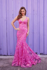 Ellie Wilde Tight Lace Prom Dress EW35109
