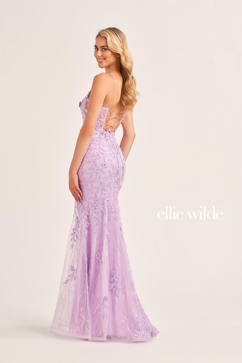 Ellie Wilde Long Lace Fitted Prom Dress EW35110