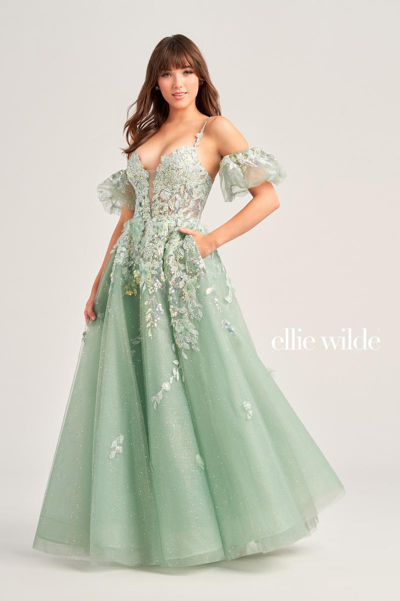 Ellie Wilde A-Line Off Shoulder Prom Dress EW35205