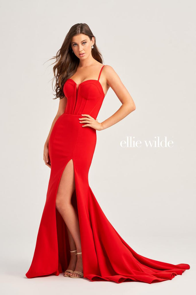 Ellie Wilde Jersey Fitted Prom Dress EW35214