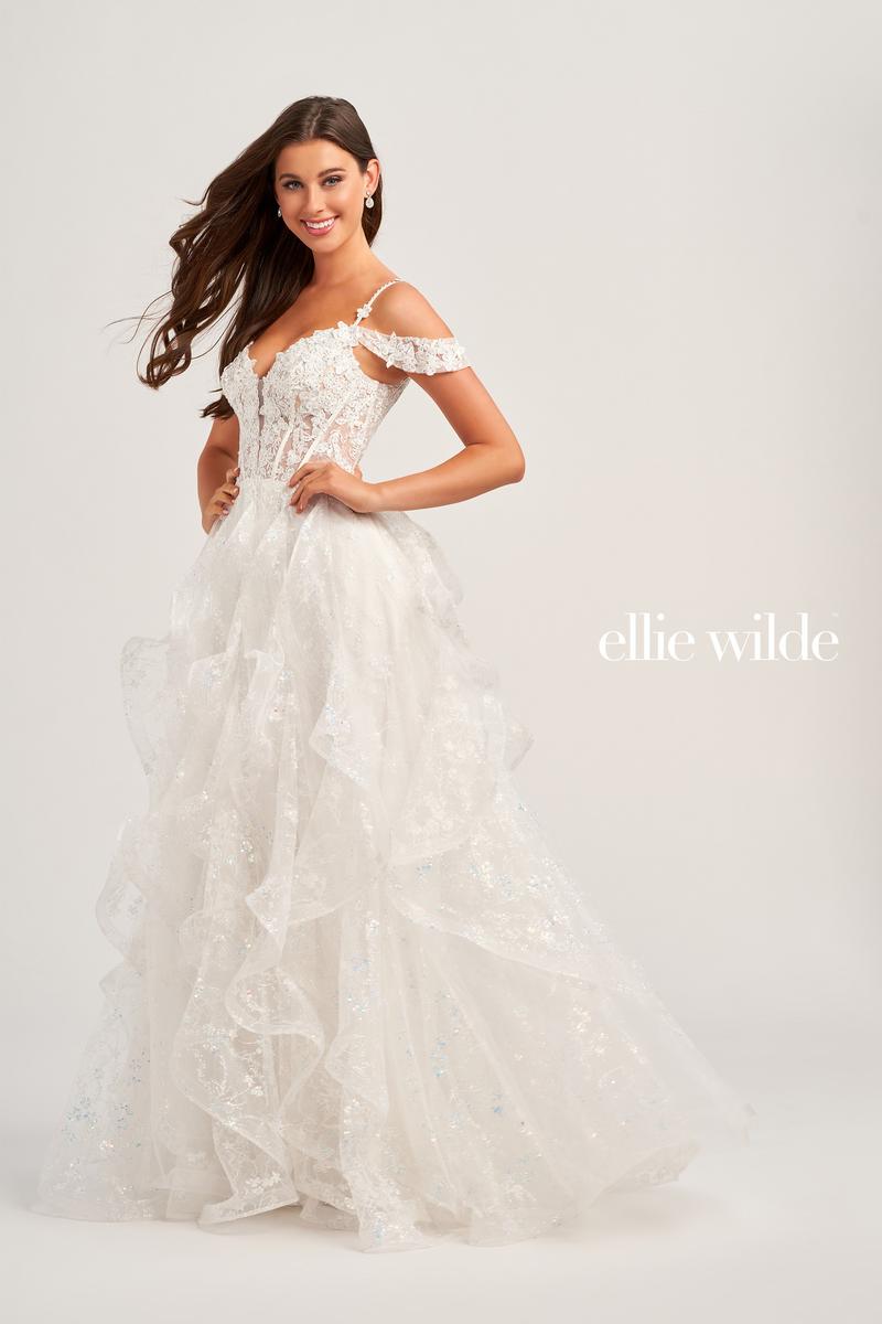 Ellie Wilde A-Line Lace Prom Dress EW35218