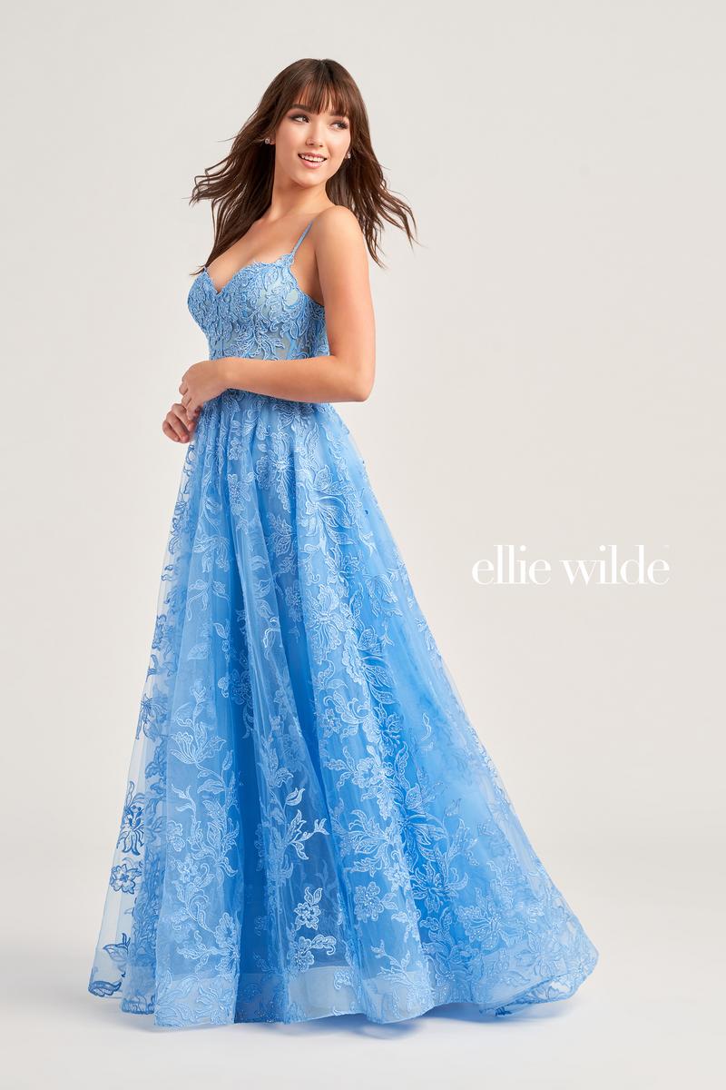 Ellie Wilde A-Line Lace Prom Dress EW35226