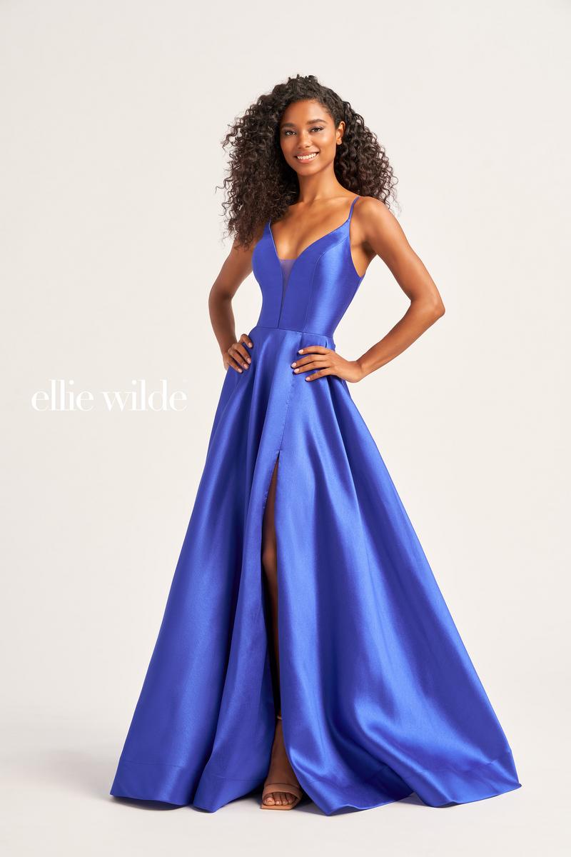 Ellie Wilde A-Line Satin Prom Dress EW35232