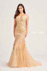 Ellie Wilde Fit and Flare Lace Prom Dress EW35238