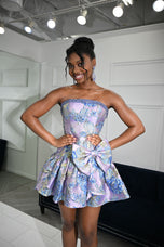 Ava Presley Brocade Bow Drop Waist Homecoming Dress 42463