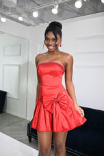 Ava Presley Drop Waist Statement Bow Homecoming Dress 42392