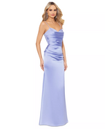 Betsy and Adam Satin Sweetheart Dress A26389