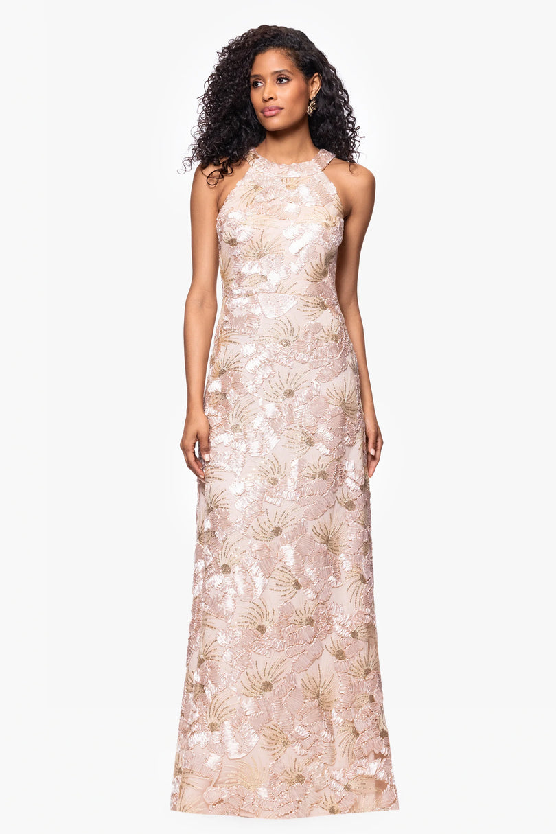 Betsy and Adam "Fabiana" Halter Neck Dress A27023 Betsy and Adam "Fabiana" Halter Neck Dress A27023
