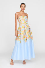 Theia Couture Strapless Floral Jacquard Dress 88115763