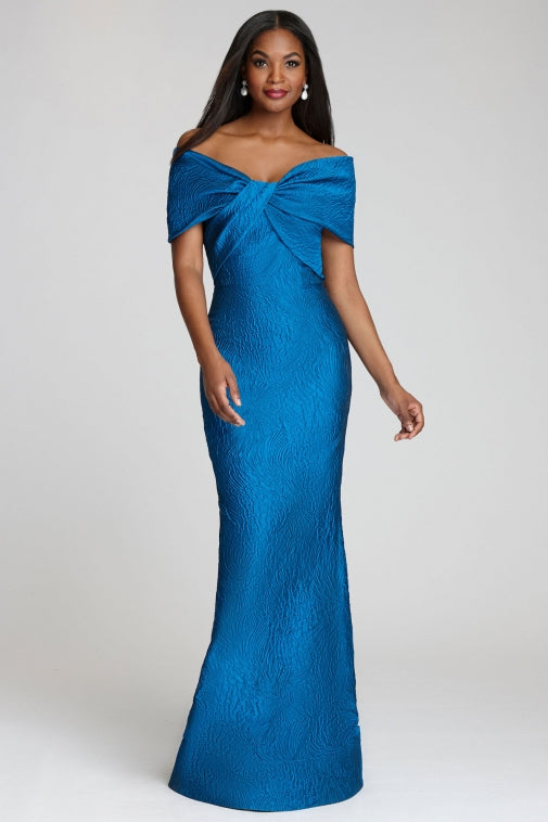 Teri Jon Off the Shoulder Jacquard Evening Dress 206026 Teri Jon Off the Shoulder Jacquard Evening Dress 206026