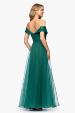 Betsy & Adam Off the Shoulder Long Evening Dress A28002