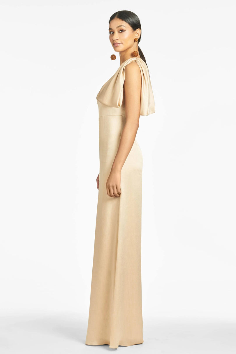 Sachin & Babi "Chelsea" One Shoulder Bow Gown