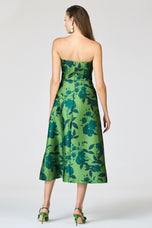 Sachin & Babi "Shay" Tea Length Floral Gown