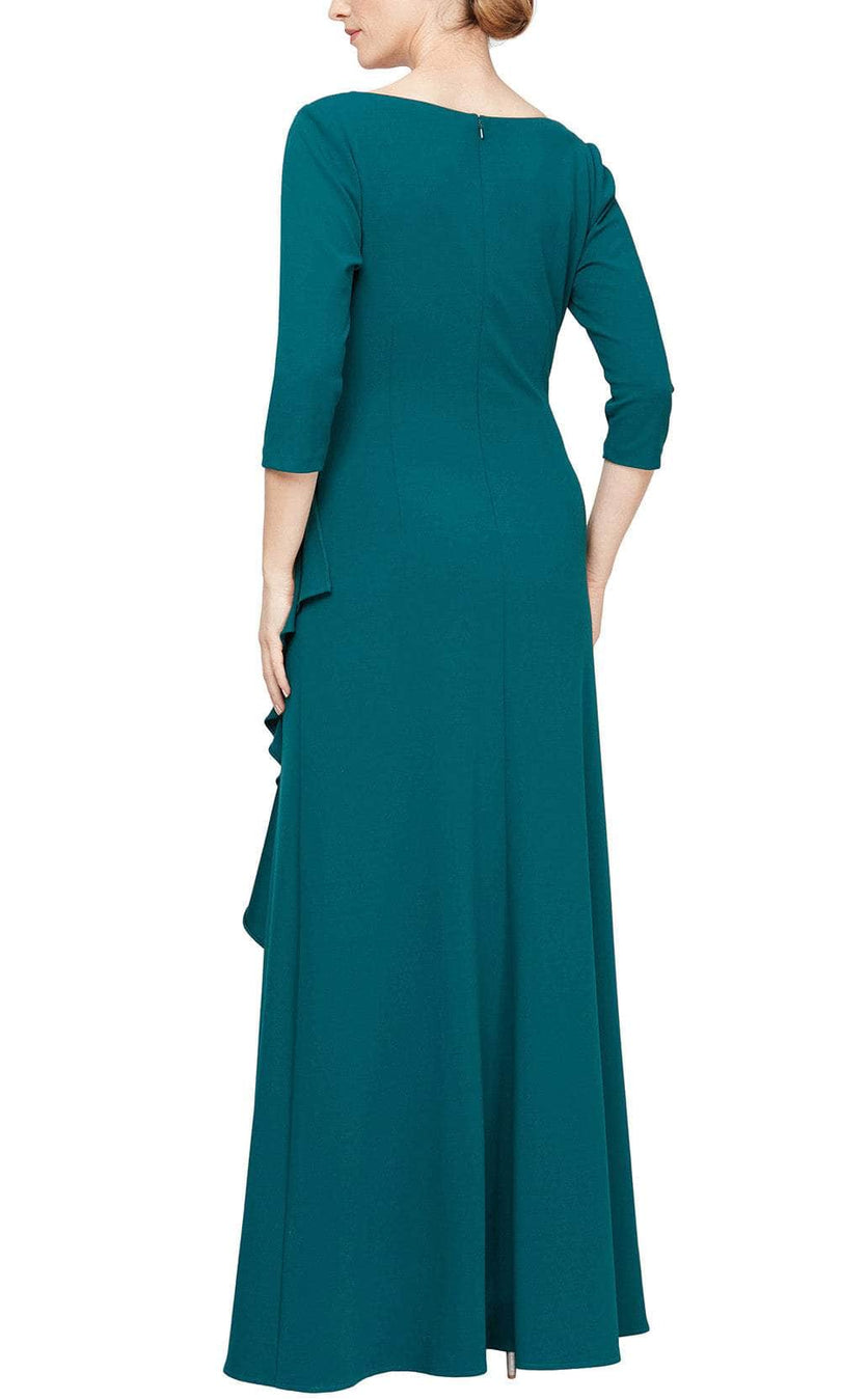 Alex Evenings Crepe Dress with Ruffle Skirt 8160400 Alex Evenings Crepe Dress with Ruffle Skirt 8160400