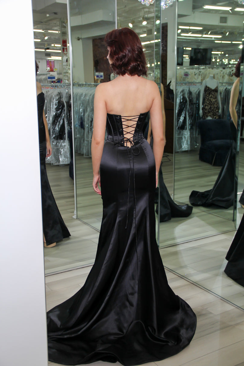 Sherri Hill Satin Corset Prom Dress 57814
