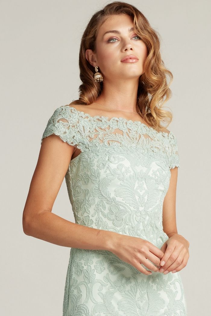 Tadashi Shoji Lace Dupre Off-The-Shoulder Gown ALX17021L Tadashi Shoji Lace Dupre Off-The-Shoulder Gown ALX17021L