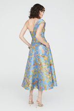 Theia "Dalia" Tea Length Floral Dress 88113110