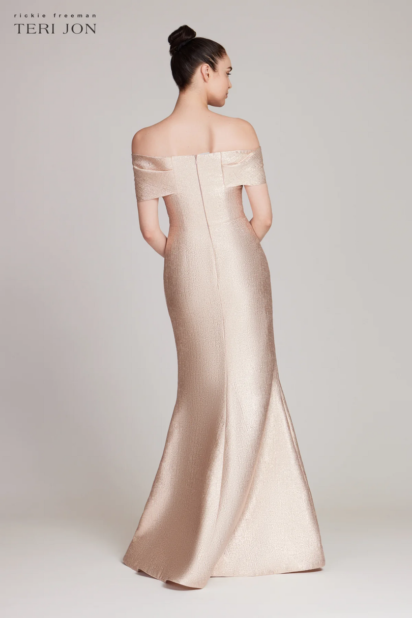 Teri Jon Metallic Twist Front Evening Gown 209097 Teri Jon Metallic Twist Front Evening Gown 209097