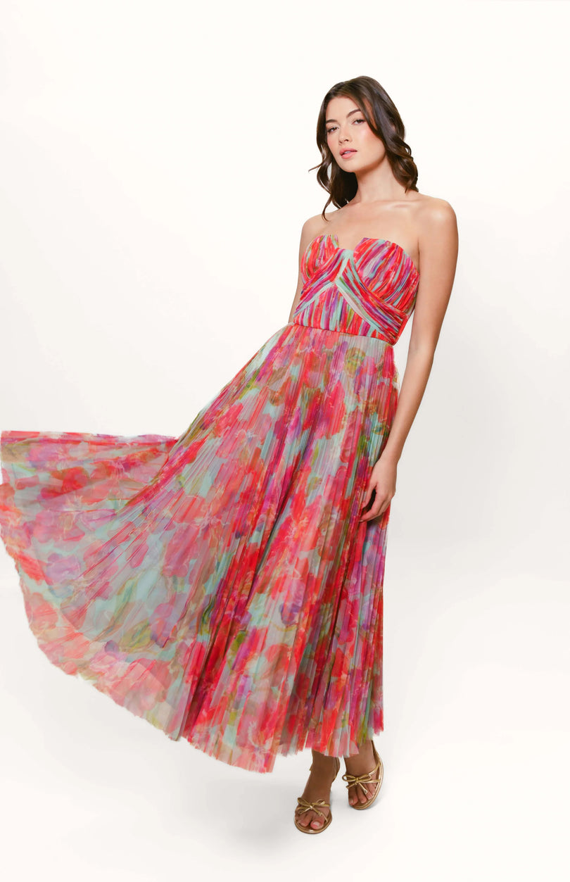 Hutch "Corene" A-line Floral Midi Dress 11331 Hutch "Corene" A-line Floral Midi Dress 11331