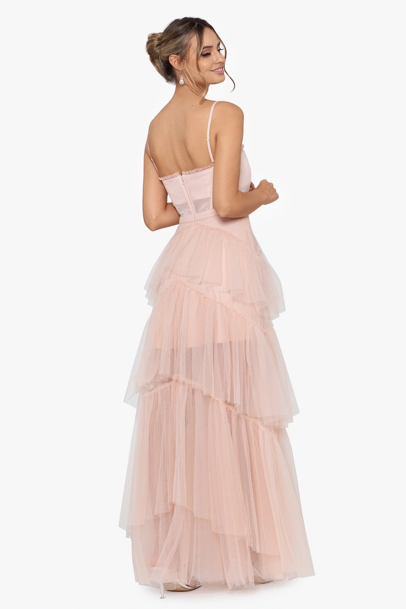 Betsy & Adam Ruffle Prom Dress A24201 Betsy & Adam Ruffle Prom Dress A24201