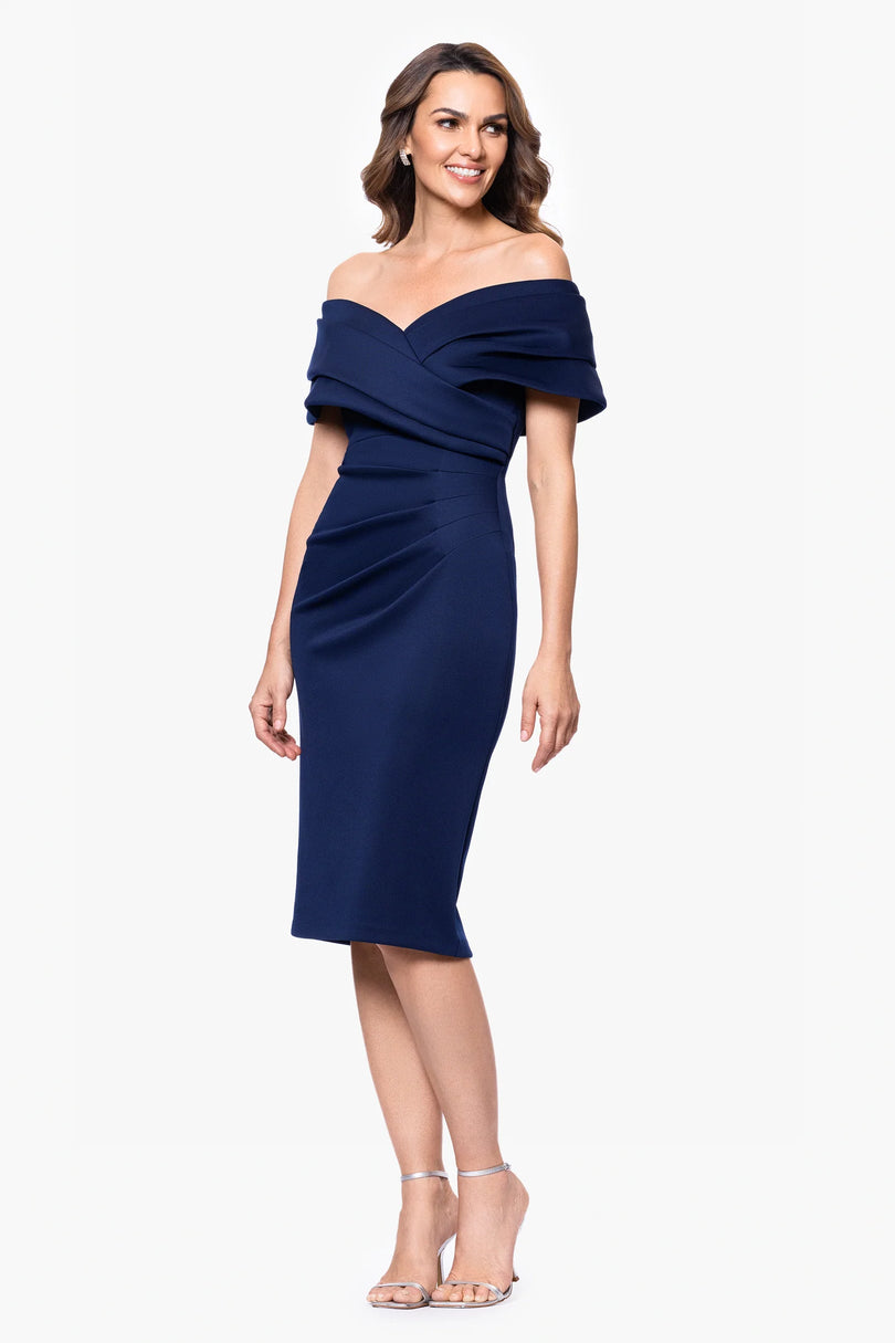 Betsy and Adam "Sue" Scuba V-Neck Cocktail Dress A27094