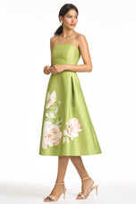 Sachin & Babi "Shay" Tea Length Floral Gown