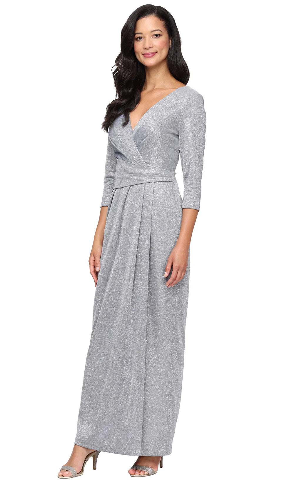alex evenings 3 4 sleeve belted sheath dress Alex Evenings Sheath Evening Dress 8134310 main image 0