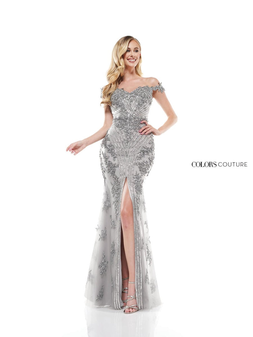 grey prom dresses tight Spaghetti Straps Gray Long Prom Dress with Lace Sequins PSK029 Custom Size / Gray