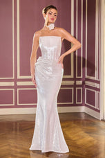 Ladivine Long Sequin Dress J905