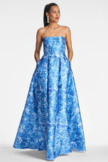 Sachin & Babi Strapless Floral "Giovanna" Dress