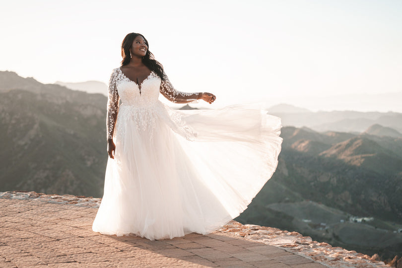 Allure Bridals Long Sleeve Lace Bridal Gown R3708 Allure Bridals Long Sleeve Lace Bridal Gown R3708