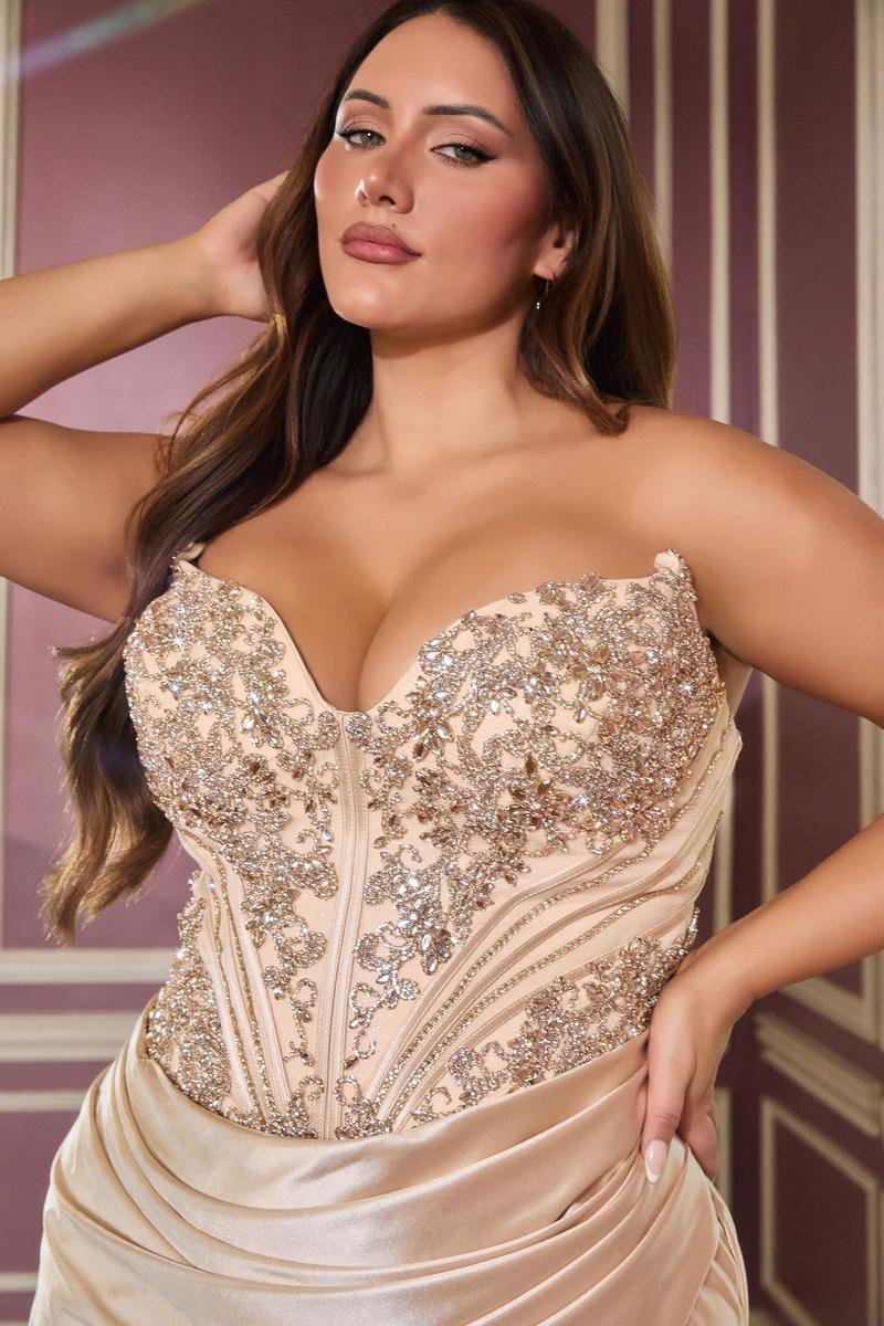 Ladivine Strapless Satin Dress KV1136