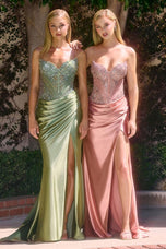 Ladivine Strapless Satin Dress KV1136