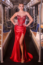 Ladivine Strapless Satin Dress KV1136