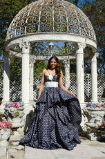 Ava Presley Thin Straps Polka-Dot  Ball Gown 42362