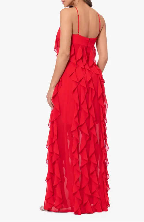Xscape Evenings Halter Neck Ruffle Dress 6371X Xscape Evenings Halter Neck Ruffle Dress 6371X