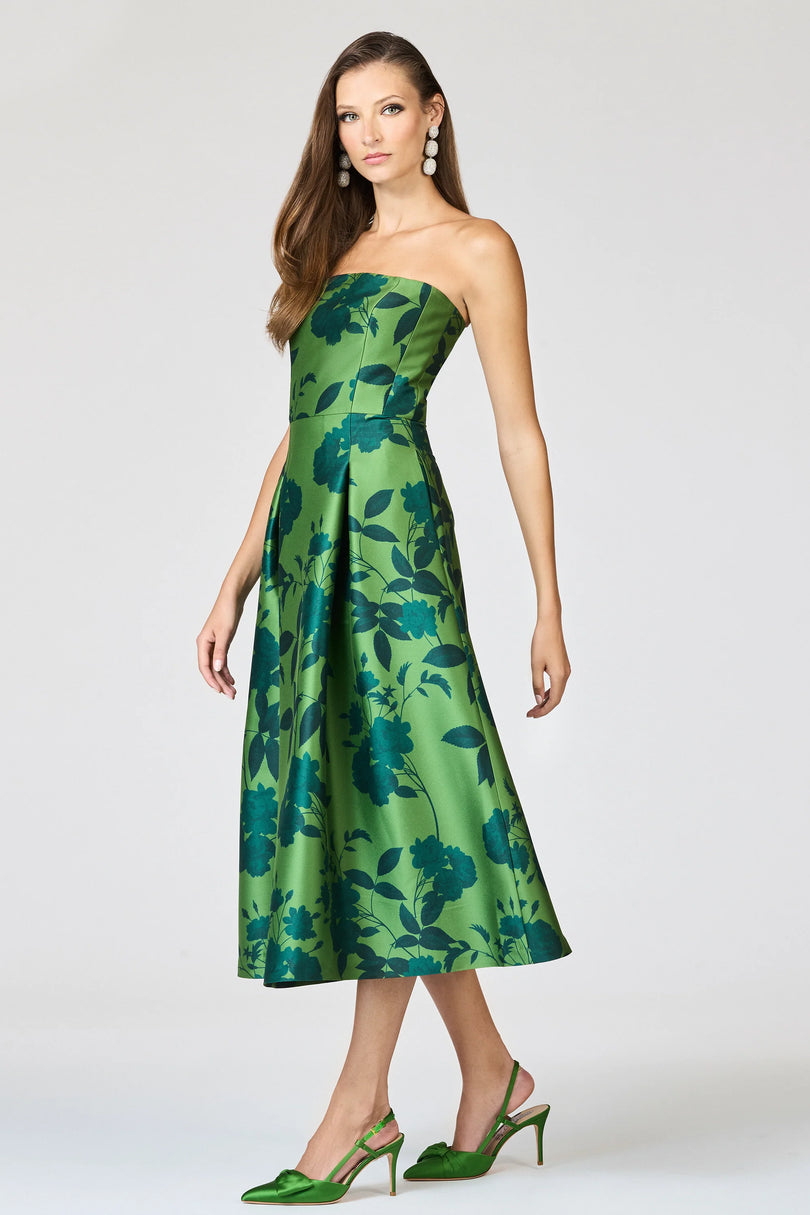 Sachin & Babi "Shay" Tea Length Floral Gown
