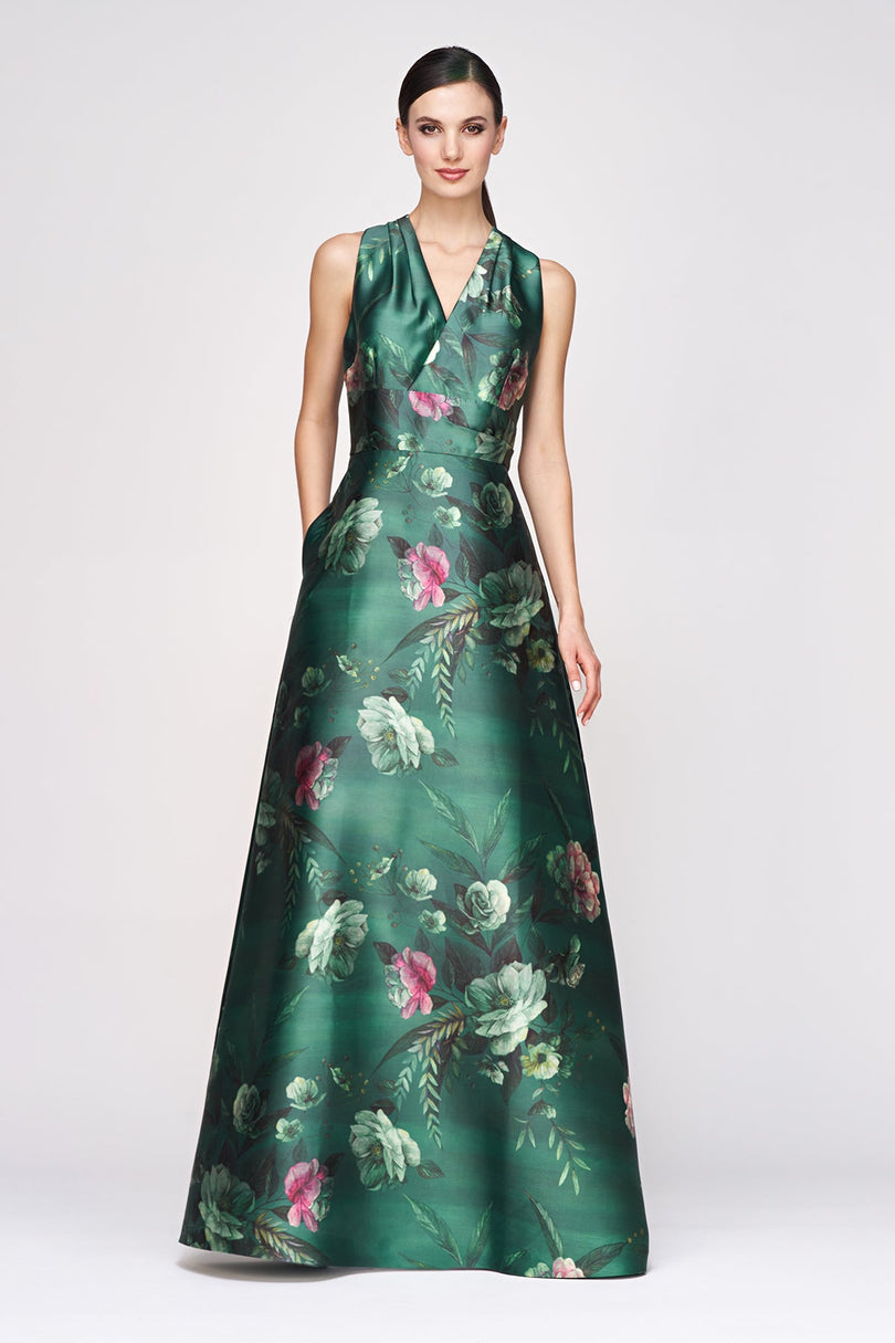 Kay Unger N-Neck Floral "Rosalind" Evening Dress 55112449 Kay Unger N-Neck Floral "Rosalind" Evening Dress 55112449