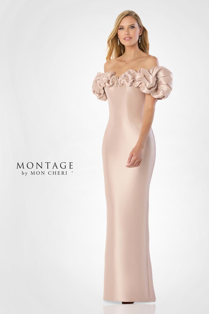 mon cheri evening dresses Montage by Mon Cheri M3111 - Long Mikado, Lace Appliqu & Stone Accents Mermaid Dress