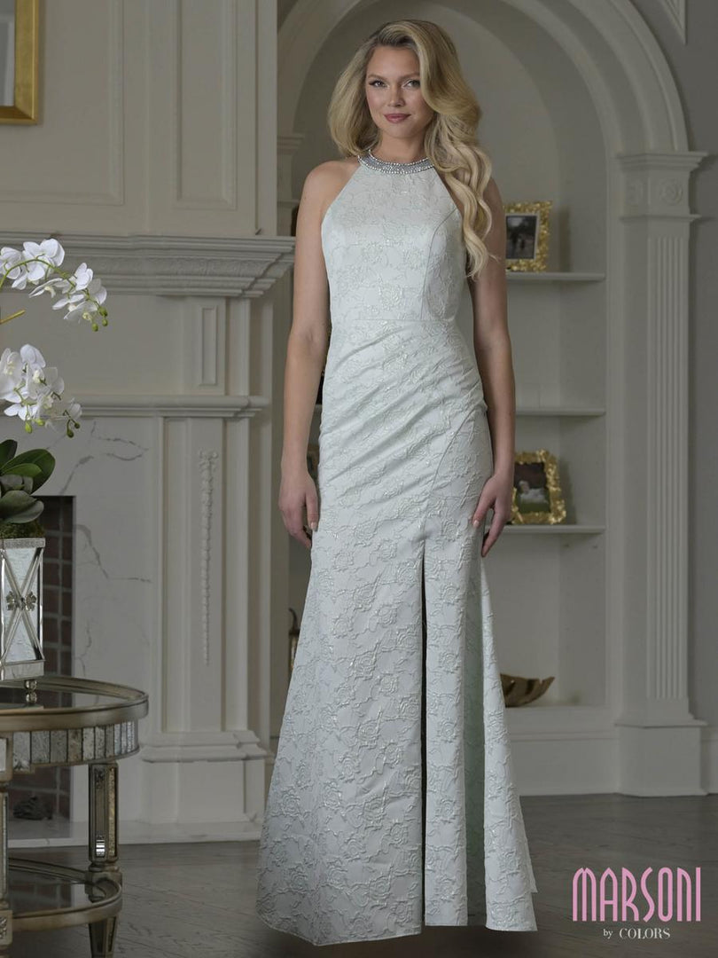 Marsoni by Colors Jacquard Fit and Flare Evening Dress M356