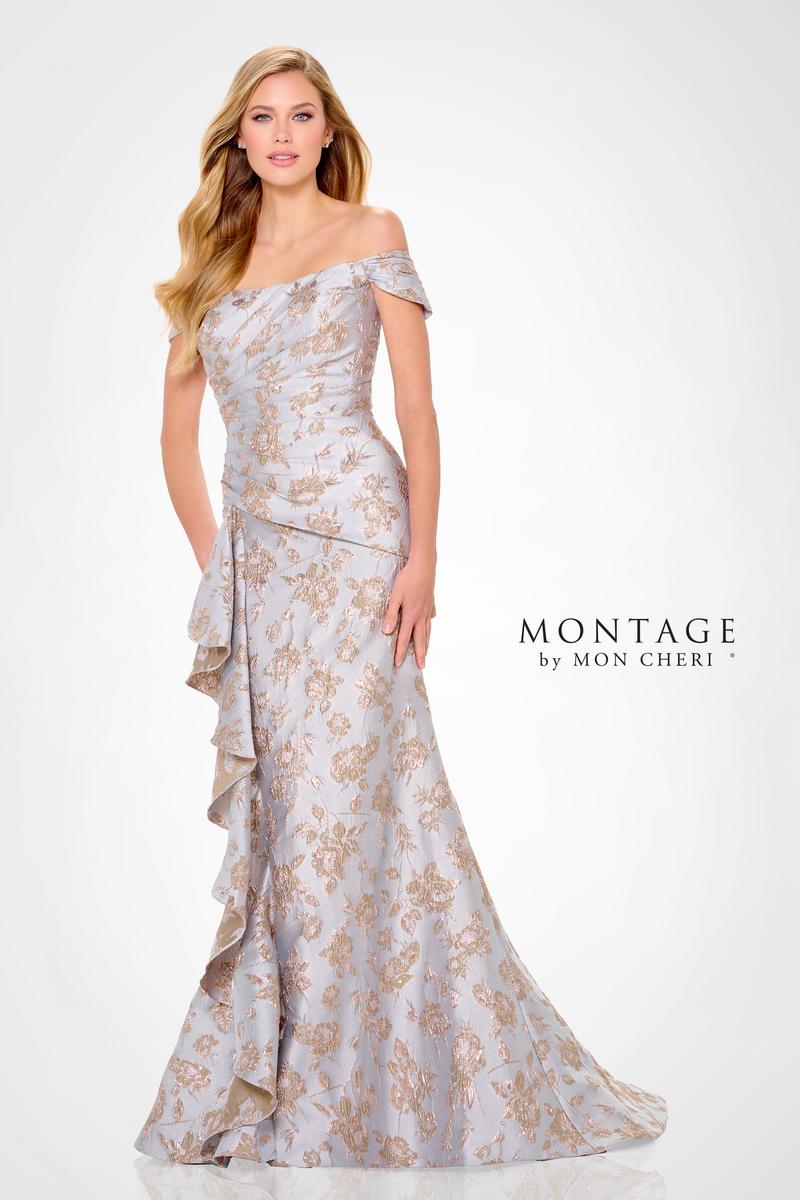 Montage by Mon Cheri Brocade Evening Dress M905 Montage by Mon Cheri Brocade Evening Dress M905