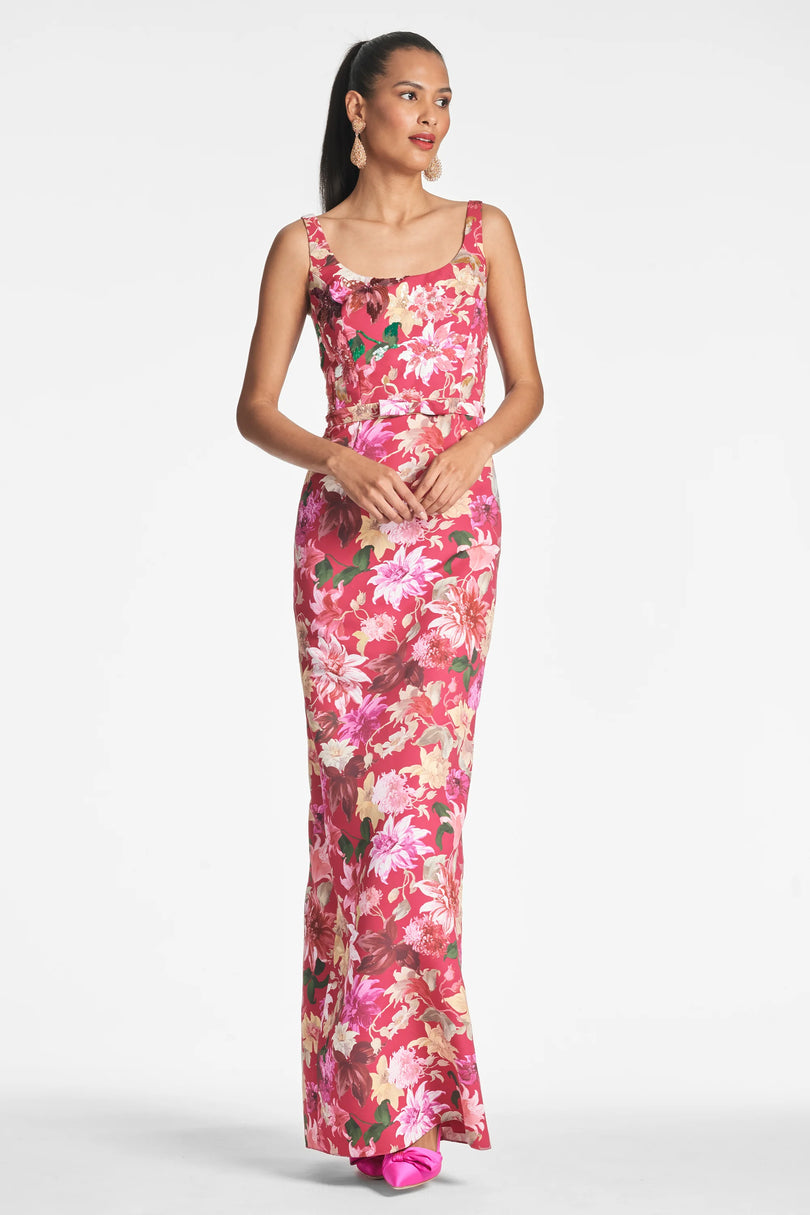 sachin and babi pink floral dress Sachin & Babi "Lana" Fitted Floral Gown