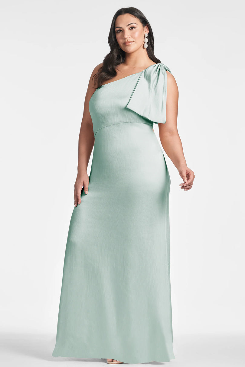 Sachin & Babi "Chelsea" One Shoulder Bow Gown