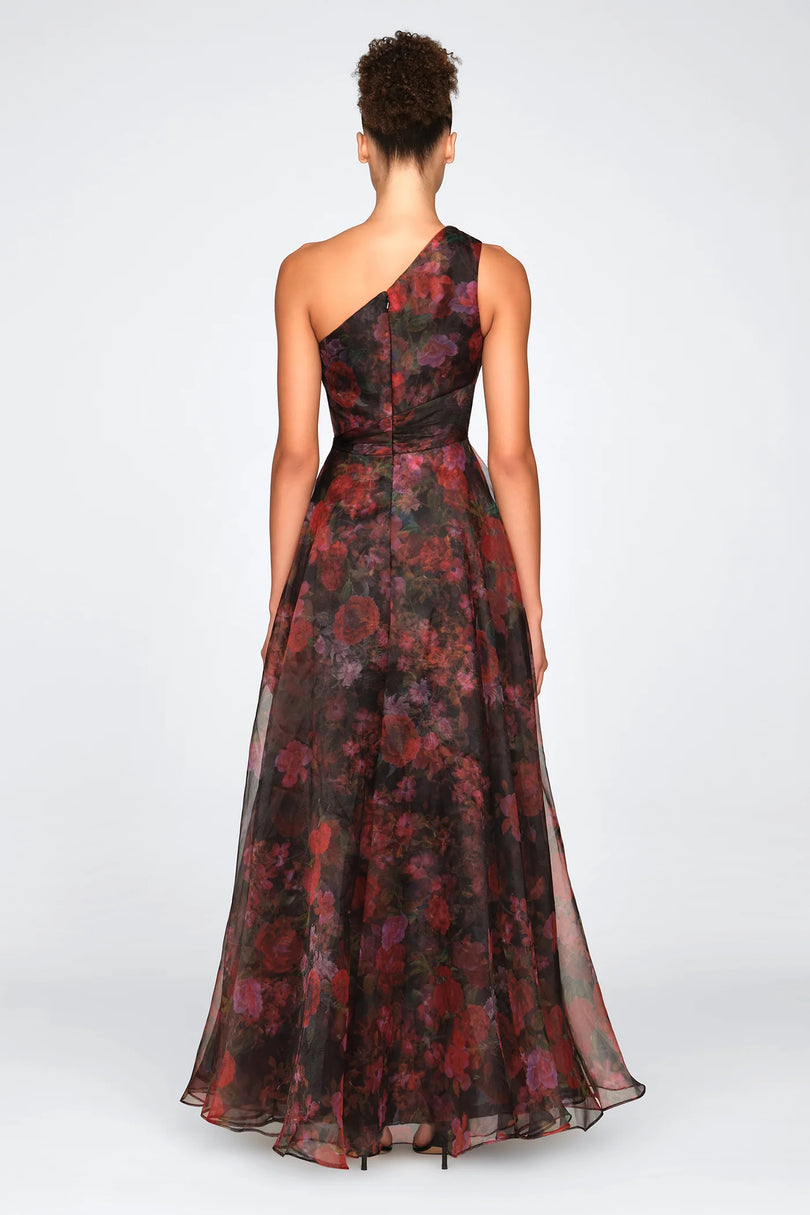 Theia Couture One Shoulder Organza Long Dress 88115299