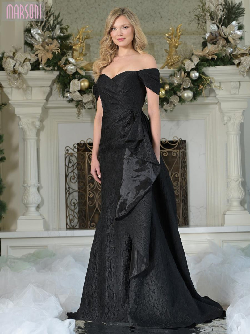 Marsoni Organza Fit and Flare Evening Dress MV1365 Marsoni Organza Fit and Flare Evening Dress MV1365